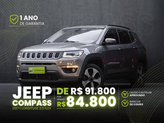 JEEP COMPASS 2.0 16V FLEX LONGITUDE AUTOMÁTICO JEEP COMPASS 2.0 16V FLEX LONGITUDE AUTOMÁTICO
